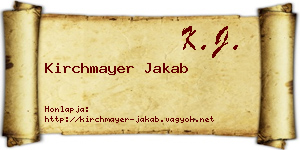 Kirchmayer Jakab névjegykártya